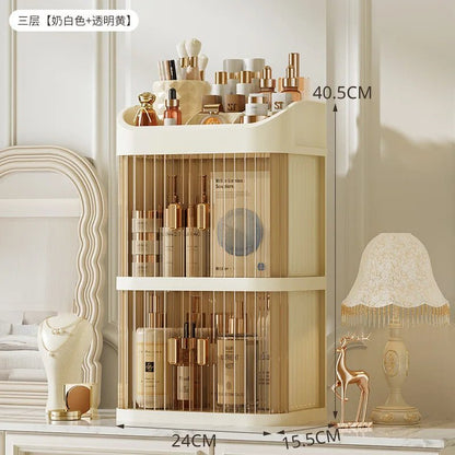 Cosmetics Storage Box Desktop Makeup Organizer Dust-proof Luxury Skin Care Product Facial Mask Lipstick Box Plastic Storage Rack - Smoothy Home