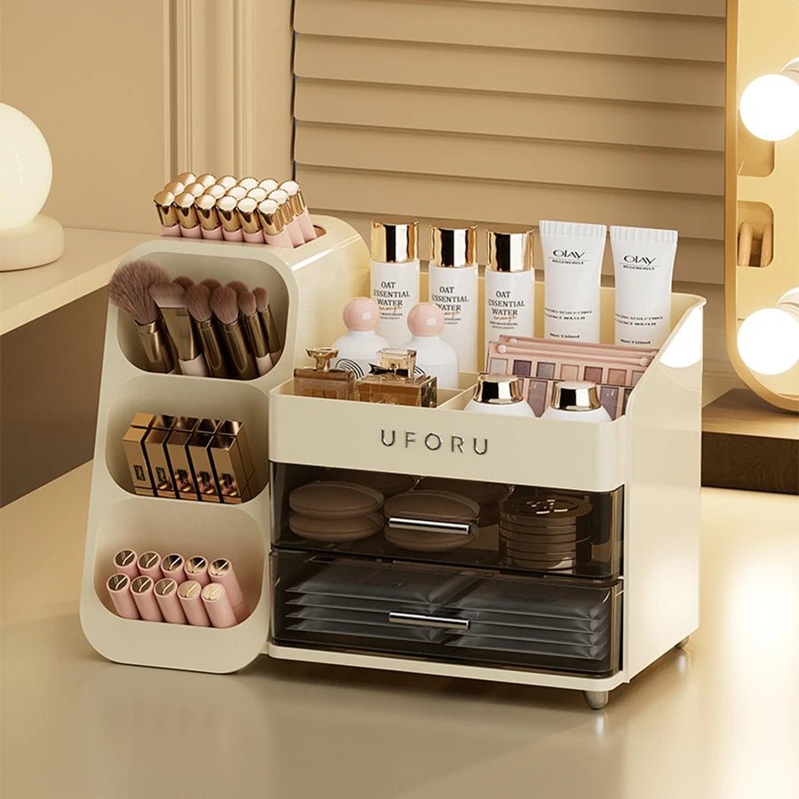 Cosmetics storage box Home dressing table advanced sense large capacity lipstick skin care multifunctional points Shelf - Smoothy Home