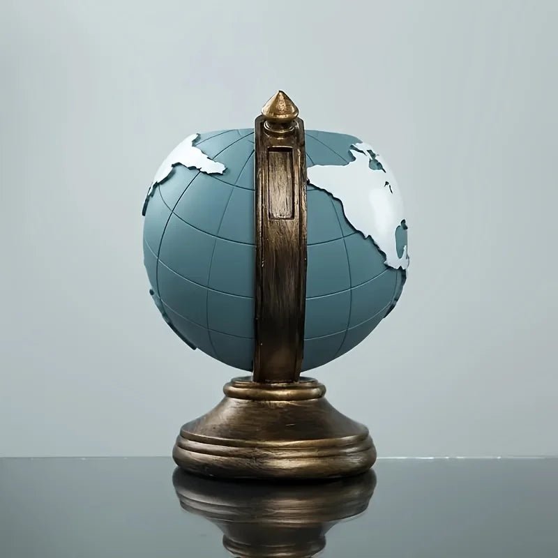 Creative Globe Pen Holder Resin Desk Organizer for Office and Home Decor Unique Geographic Pen and Pencil Storage - Smoothy Home