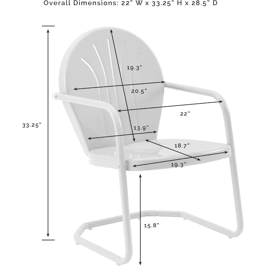 Crosley Furniture Griffith Outdoor Chair, Retro Metal Patio Chairs for Dining, Porch, Deck, Balcony, Aqua - Smoothy Home