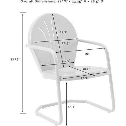 Crosley Furniture Griffith Outdoor Chair, Retro Metal Patio Chairs for Dining, Porch, Deck, Balcony, Aqua - Smoothy Home
