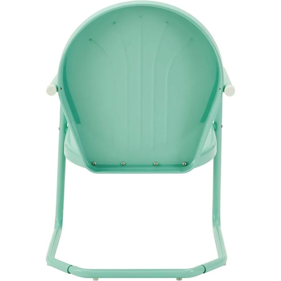 Crosley Furniture Griffith Outdoor Chair, Retro Metal Patio Chairs for Dining, Porch, Deck, Balcony, Aqua - Smoothy Home