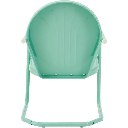 Crosley Furniture Griffith Outdoor Chair, Retro Metal Patio Chairs for Dining, Porch, Deck, Balcony, Aqua - Smoothy Home