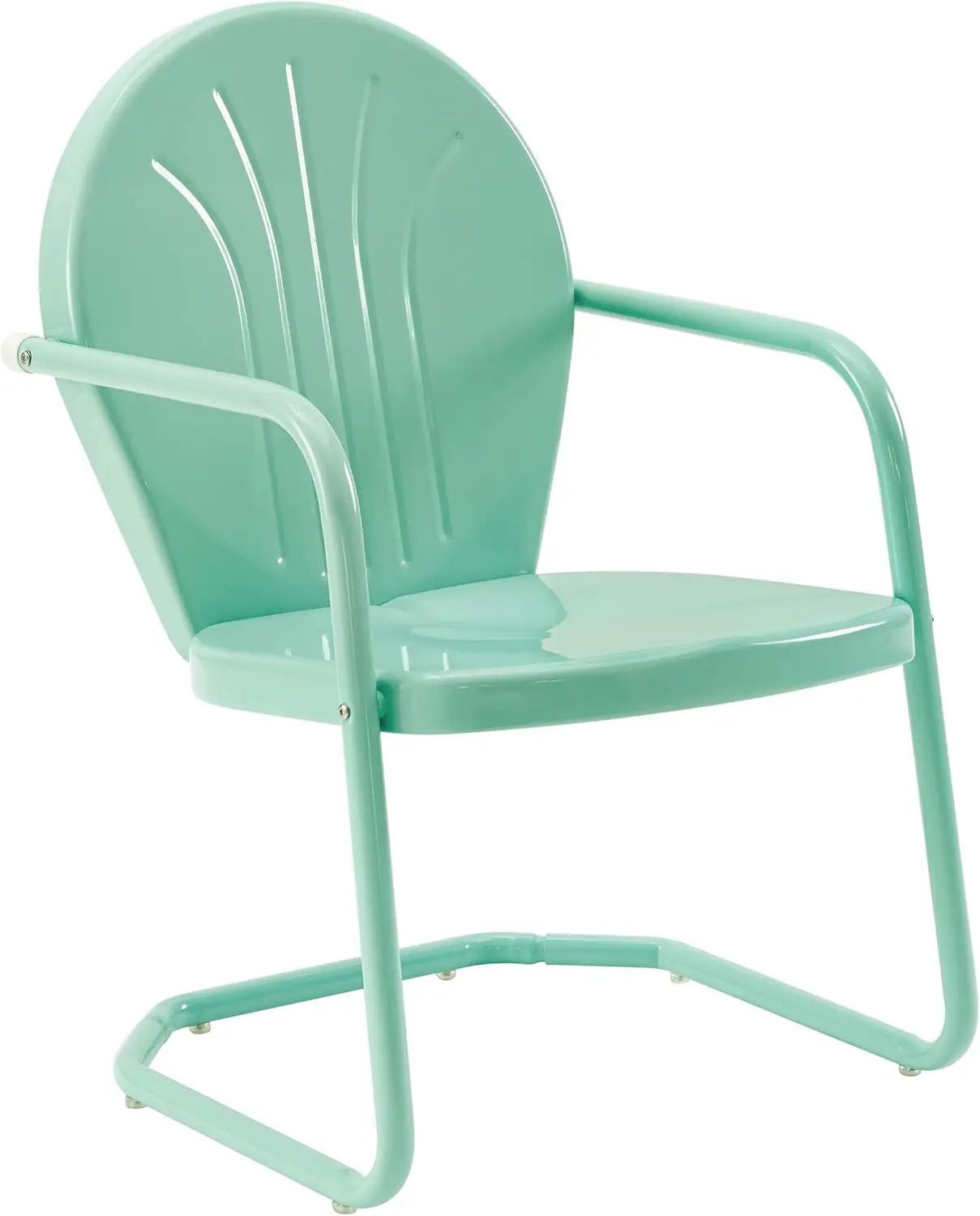 Crosley Furniture Griffith Outdoor Chair, Retro Metal Patio Chairs for Dining, Porch, Deck, Balcony, Aqua - Smoothy Home