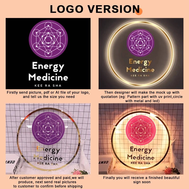Custom Acrylic Business Logo Neon Lights Wall Personalised Sign Business Office Logo Beauty Salon Plaques Hair Studio 3D Sign - Smoothy Home