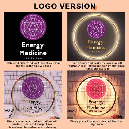 Custom Acrylic Business Logo Neon Lights Wall Personalised Sign Business Office Logo Beauty Salon Plaques Hair Studio 3D Sign - Smoothy Home