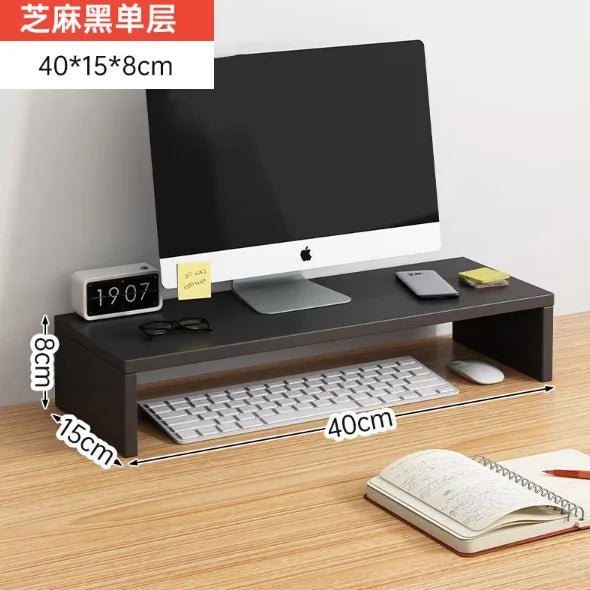 Desktop Computer Taller Stand Office Desktop Shelf Monitor Screen Storage Base Notes - Smoothy Home