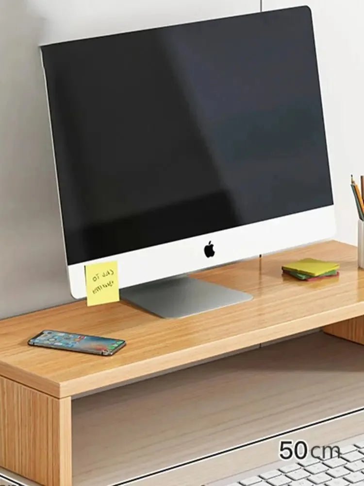Desktop Computer Taller Stand Office Desktop Shelf Monitor Screen Storage Base Notes - Smoothy Home