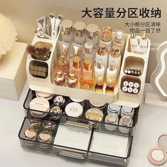 Desktop cosmetics storage box, makeup box, high-end dressing table, skincare product sorting box, dressing table storage rack - Smoothy Home
