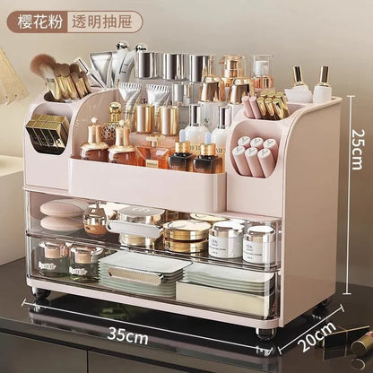 Desktop cosmetics storage box, makeup box, high-end dressing table, skincare product sorting box, dressing table storage rack - Smoothy Home