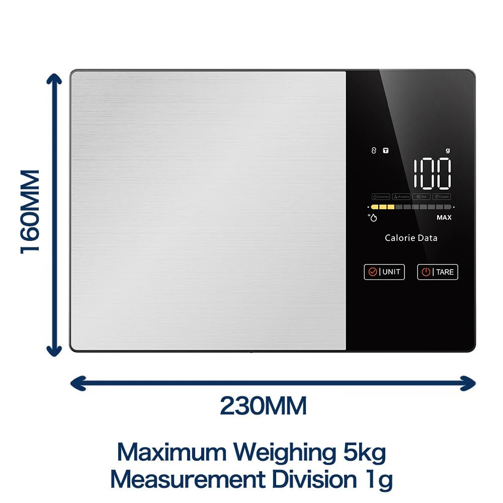 Digital Kitchen Scale 5kg Smart Food Scale Calories Calculator Nutrition Stainless Steel Kitchen Scale Smart Scale Kitchen Tool - Smoothy Home