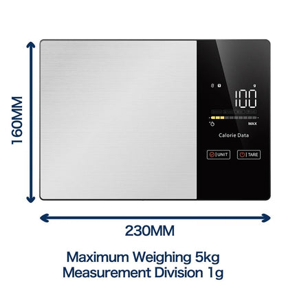 Digital Kitchen Scale 5kg Smart Food Scale Calories Calculator Nutrition Stainless Steel Kitchen Scale Smart Scale Kitchen Tool - Smoothy Home