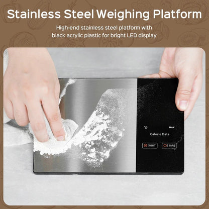 Digital Kitchen Scale 5kg Smart Food Scale Calories Calculator Nutrition Stainless Steel Kitchen Scale Smart Scale Kitchen Tool - Smoothy Home