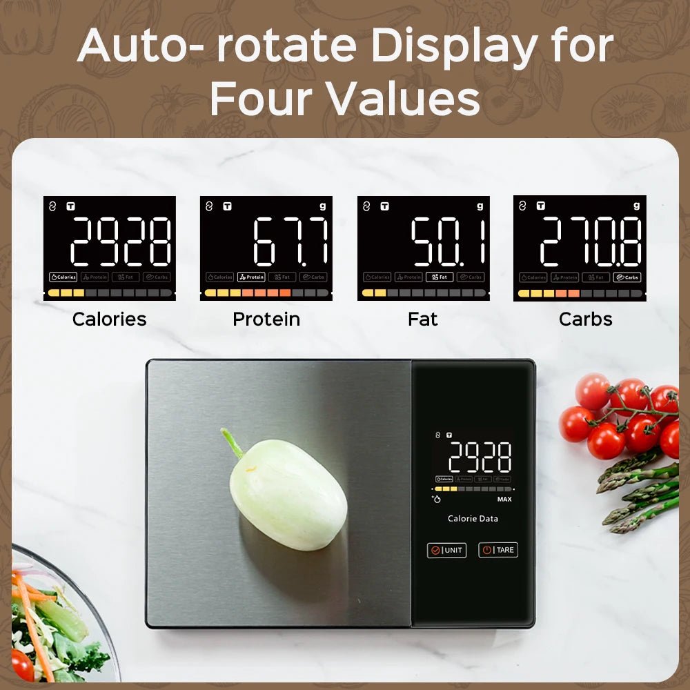Digital Kitchen Scale 5kg Smart Food Scale Calories Calculator Nutrition Stainless Steel Kitchen Scale Smart Scale Kitchen Tool - Smoothy Home