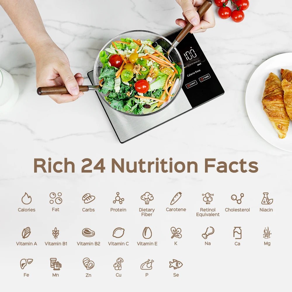 Digital Kitchen Scale 5kg Smart Food Scale Calories Calculator Nutrition Stainless Steel Kitchen Scale Smart Scale Kitchen Tool - Smoothy Home
