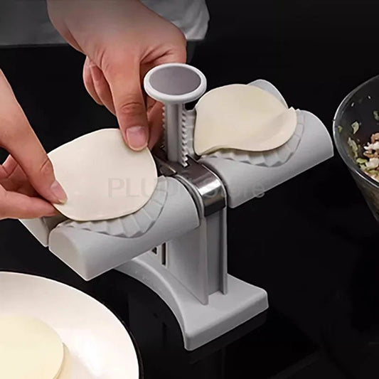 Double Head Automatic Dumpling Maker Machine 2 In 1 Press Dual Slot Design for Home Use ABS Manual Folding Dumpling Press Tool - Smoothy Home