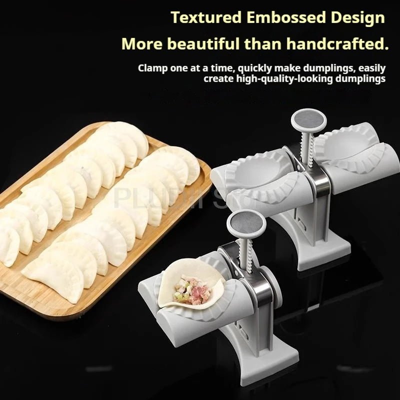 Double Head Automatic Dumpling Maker Machine 2 In 1 Press Dual Slot Design for Home Use ABS Manual Folding Dumpling Press Tool - Smoothy Home