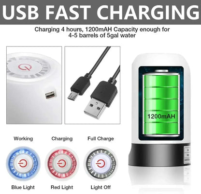 Drinking fountain Electric Portable Water Pump Dispenser USB Charging Automatic Drinking Bottle Switch Silent Touch 19 liters - Smoothy Home