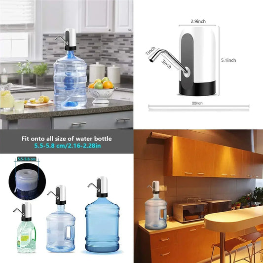 Drinking fountain Electric Portable Water Pump Dispenser USB Charging Automatic Drinking Bottle Switch Silent Touch 19 liters - Smoothy Home