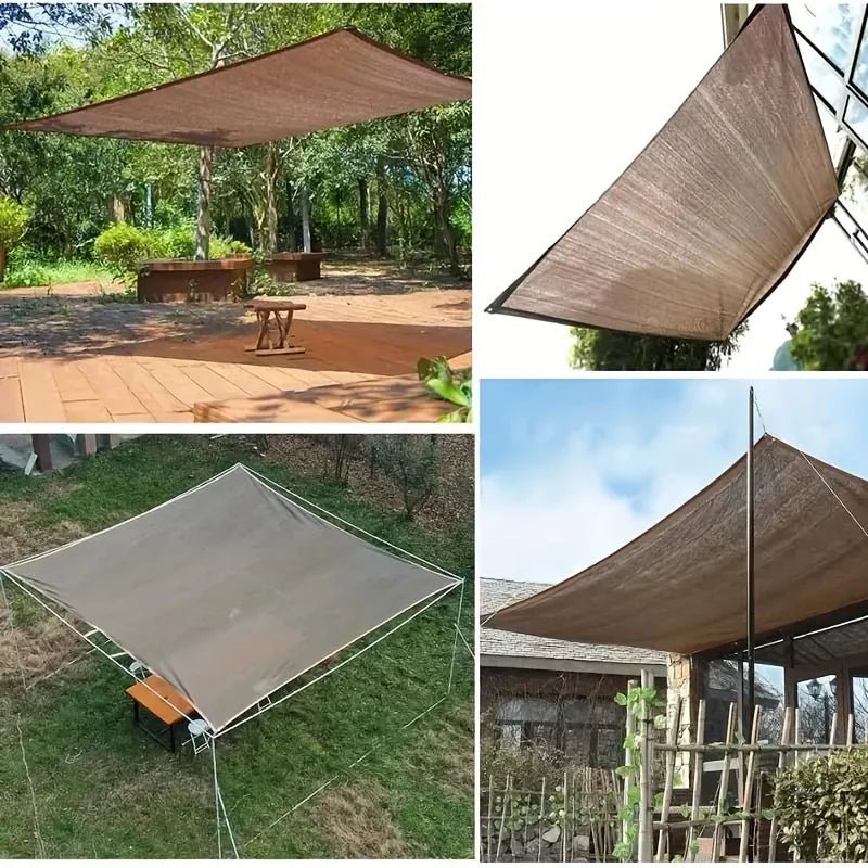 Durable Brown UV Protection Canopy Outdoor Sun Shade Net for Garden Patio Plant Sunshade Sail Greenhouse Outdoor Pavilion - Smoothy Home