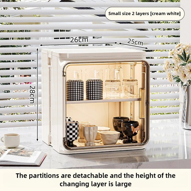 Dustproof Cup Storage Rack Desktop Tea Cup Holder Water Cups Holder Tea Set Storage Box Coffee Mug organizer - Smoothy Home