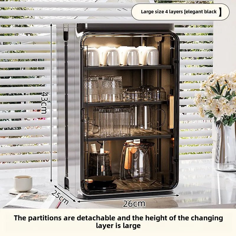 Dustproof Cup Storage Rack Desktop Tea Cup Holder Water Cups Holder Tea Set Storage Box Coffee Mug organizer - Smoothy Home