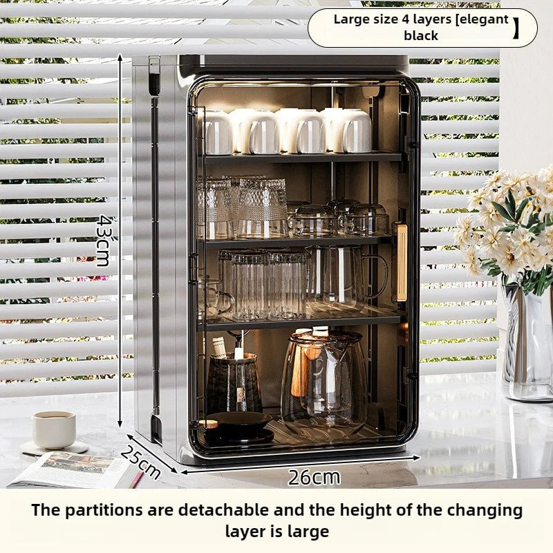 Dustproof Cup Storage Rack Desktop Tea Cup Holder Water Cups Holder Tea Set Storage Box Coffee Mug organizer - Smoothy Home