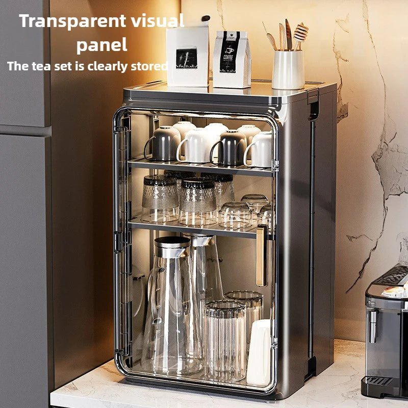 Dustproof Cup Storage Rack Desktop Tea Cup Holder Water Cups Holder Tea Set Storage Box Coffee Mug organizer - Smoothy Home