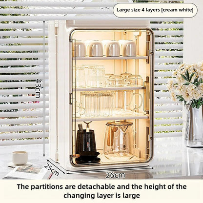 Dustproof Cup Storage Rack Desktop Tea Cup Holder Water Cups Holder Tea Set Storage Box Coffee Mug organizer - Smoothy Home