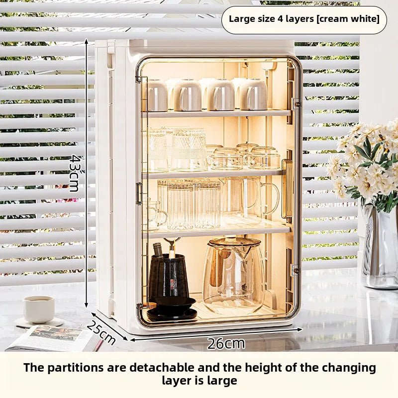 Dustproof Cup Storage Rack Desktop Tea Cup Holder Water Cups Holder Tea Set Storage Box Coffee Mug organizer - Smoothy Home