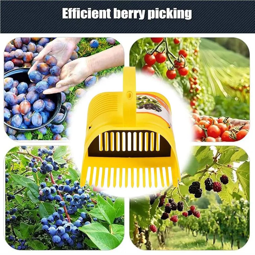 Easy-Grip Blueberry Picker Tool With Comb Teeth Portable Lightweight Handle Large Capacity Fruit Harvest Season Garden Tool - Smoothy Home