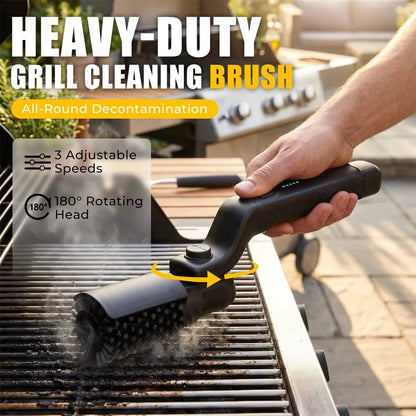 Electric BBQ Grill Brush 180° Adjustable Stainless Steel Brush Head Grill Cleaning Brush for Outdoor Grilling and Kitchen Grates - Smoothy Home