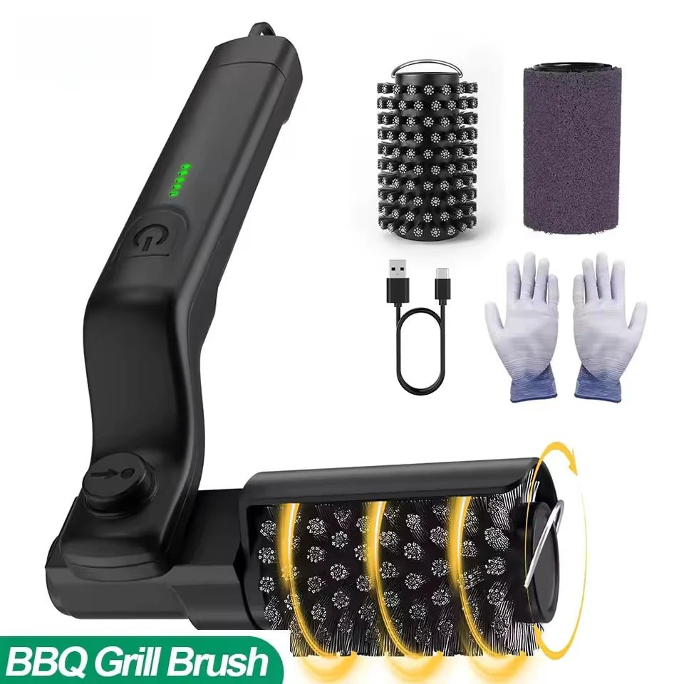 Electric BBQ Grill Brush 180° Adjustable Stainless Steel Brush Head Grill Cleaning Brush for Outdoor Grilling and Kitchen Grates - Smoothy Home