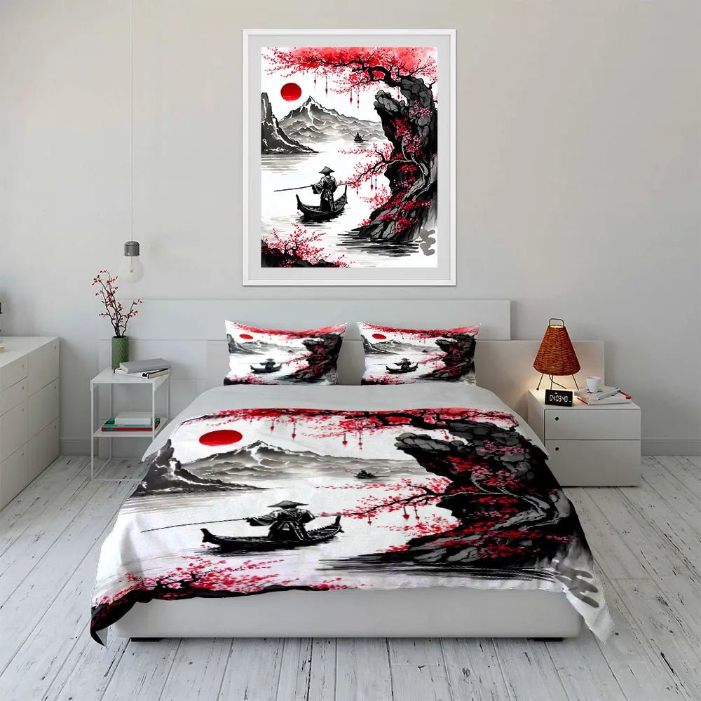 Elegant Plum Blossom Bedding Set - Smoothy Home