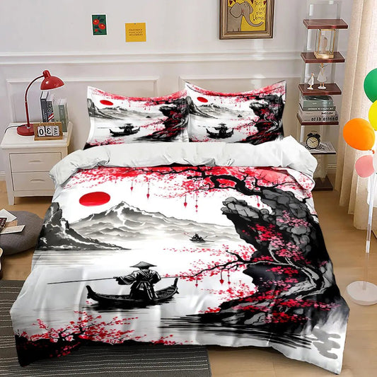 Elegant Plum Blossom Bedding Set - Smoothy Home