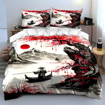 Elegant Plum Blossom Bedding Set - Smoothy Home