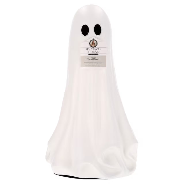My Texas House Halloween Large Ghost Decoration, Black and White, 22"