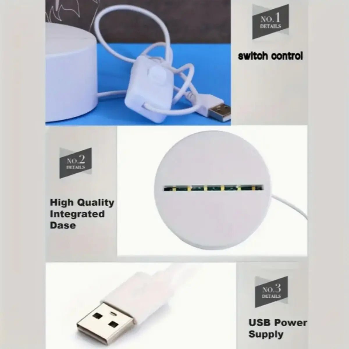 Finger heart 3D night light monochrome switch visual stereo LED light bedroom room decoration light - Smoothy Home