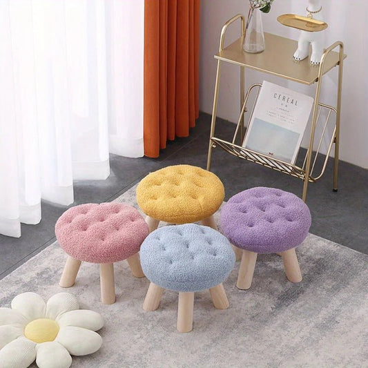 Flower Stool, Footstool, Shoe Changing Stool, Sofa, Coffee Table, Low Stool, Small Round Stool, Living Room, Bedroom - Smoothy Home