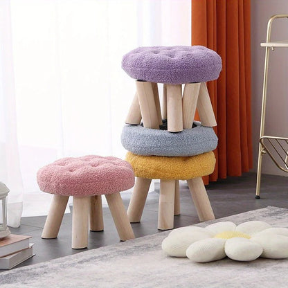 Flower Stool, Footstool, Shoe Changing Stool, Sofa, Coffee Table, Low Stool, Small Round Stool, Living Room, Bedroom - Smoothy Home