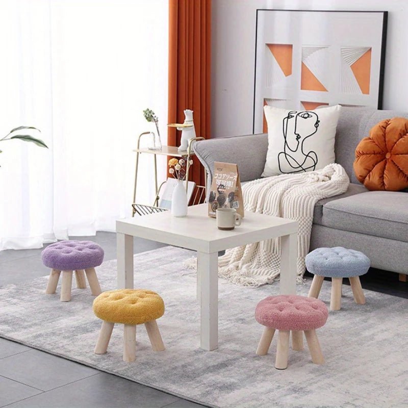 Flower Stool, Footstool, Shoe Changing Stool, Sofa, Coffee Table, Low Stool, Small Round Stool, Living Room, Bedroom - Smoothy Home
