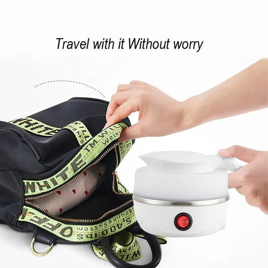 Foldable And Portable Teapot Water Heater 600ML Household Travel Electric Water Kettle 220V Kitchen Appliances Water Boiling Pot - Smoothy Home