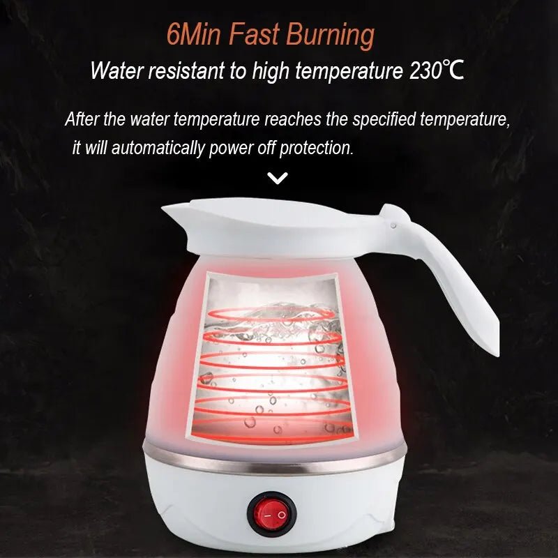 Foldable And Portable Teapot Water Heater 600ML Household Travel Electric Water Kettle 220V Kitchen Appliances Water Boiling Pot - Smoothy Home