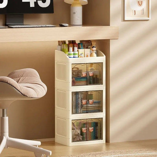 Foldable drawer desktop storage box for organizing skin care products, multi-functional lid-type storage box - Smoothy Home