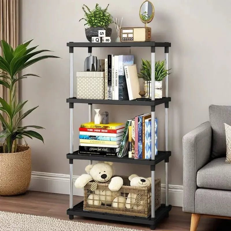 Four-Layer Multi-Functional Storage Rack Bathroom Living Room Organizing Rack Kitchen Bedroom Shelf Plastic Floor-Standing Stora - Smoothy Home