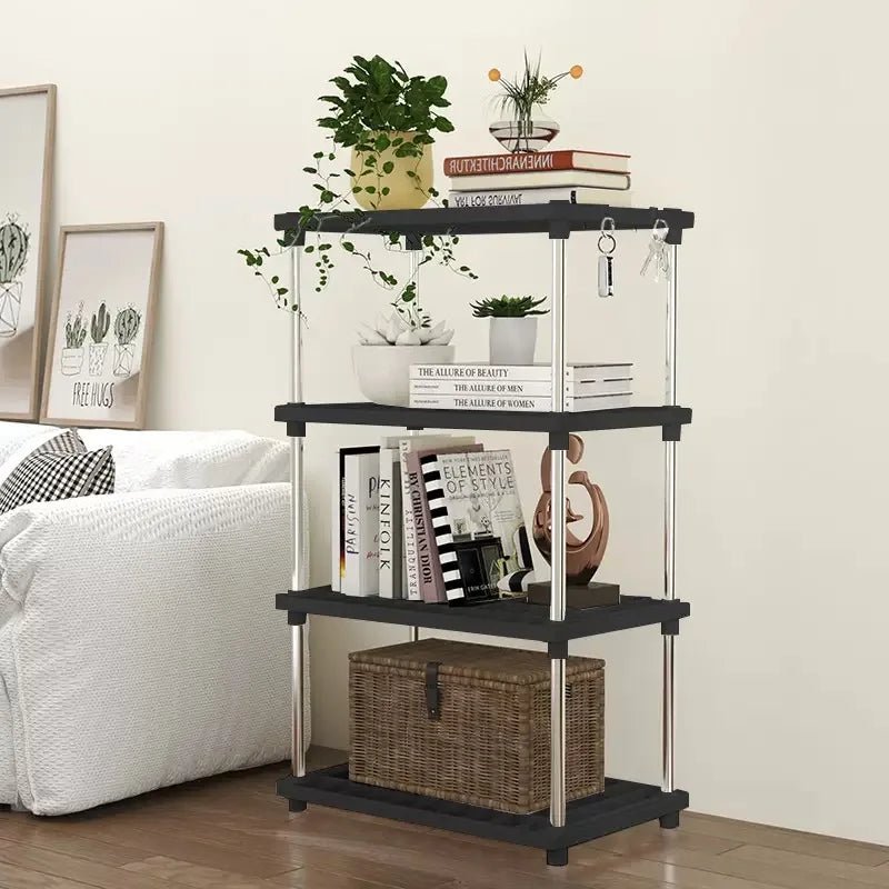 Four-Layer Multi-Functional Storage Rack Bathroom Living Room Organizing Rack Kitchen Bedroom Shelf Plastic Floor-Standing Stora - Smoothy Home