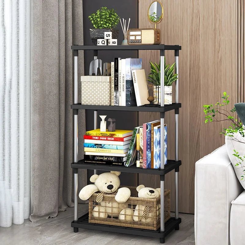 Four-Layer Multi-Functional Storage Rack Bathroom Living Room Organizing Rack Kitchen Bedroom Shelf Plastic Floor-Standing Stora - Smoothy Home