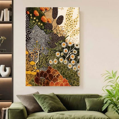 Framed 1pc Modern Abstract Botanical Wall Art - Wildflower Canvas Painting Suitable for Living Room, Bedroom, Kitchen, Bathroom - Smoothy Home