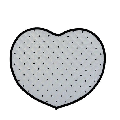 French Polka Dot Heart-shaped Placemats Cotton Decorative Insulating Table Mat Love Quilted Fabric Coaster Home Decor - Smoothy Home