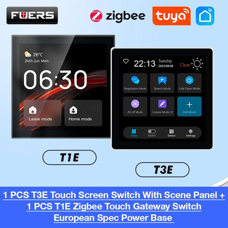 FUERS Tuya Smart Control Panel Switch Smart Home Automation System 3CH Switch Scene Panel Intelligent Home Touch Screen Zigbee - Smoothy Home